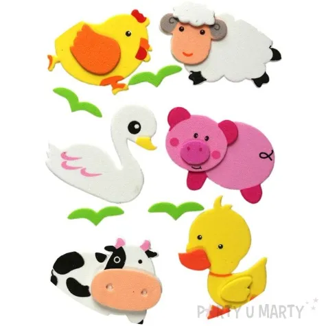 naklejki piankowe zwierzeta na wsi titanum 6 szt