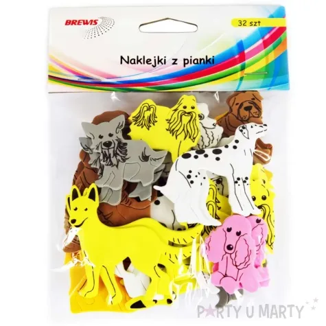 naklejki piankowe zwierzeta psy rasowe mix brewis 32 szt