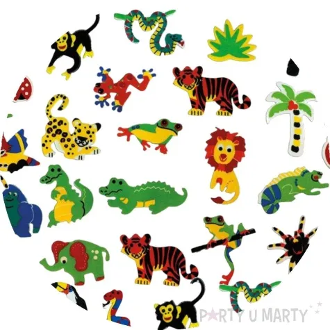 naklejki piankowe zwierzeta safari titanum 48 szt