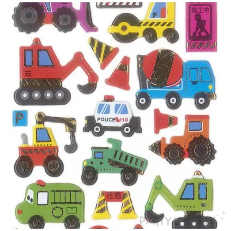 naklejki pojazdy budowlane wypukle mix titanum 30 szt
