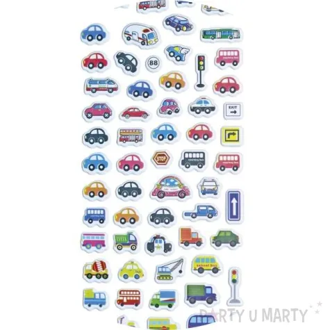 naklejki pojazdy jezdzace i znaki drogowe wypukle mix titanum 62 szt