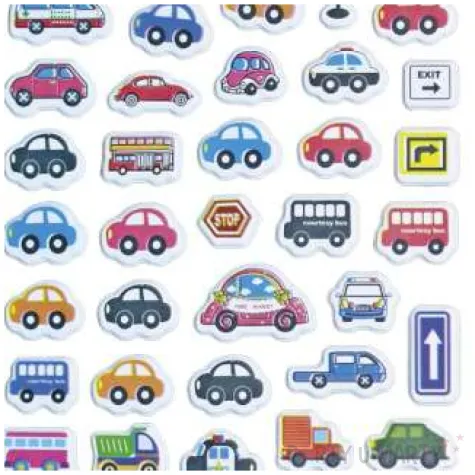 naklejki pojazdy jezdzace i znaki drogowe wypukle mix titanum 62 szt