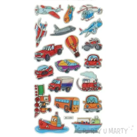 naklejki pojazdy latajace i morskie wypukle mix titanum 19 szt
