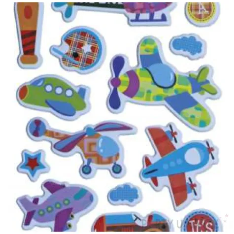 naklejki pojazdy latajace w chmurach wypukle mix titanum 21 szt