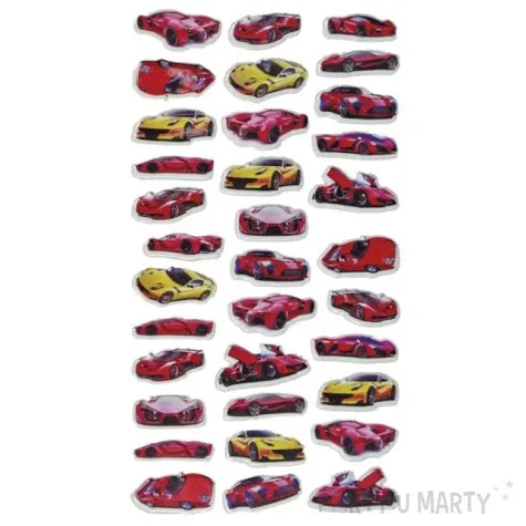 naklejki pojazdy sportowe wypukle mix titanum 34 szt