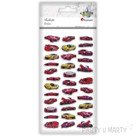 naklejki pojazdy sportowe wypukle mix titanum 34 szt
