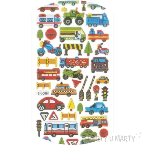naklejki pojazdy techniczne wypukle mix titanum 45 szt
