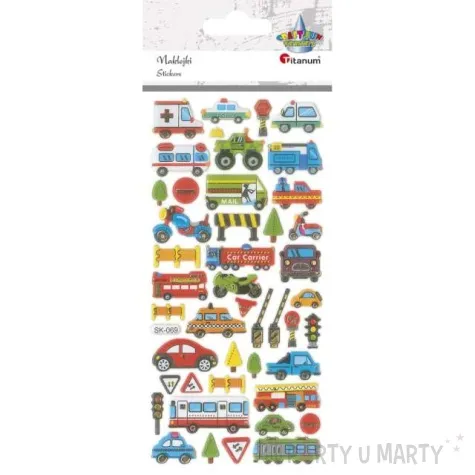 naklejki pojazdy techniczne wypukle mix titanum 45 szt