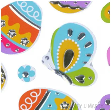 naklejki posrebrzane jajka i motyle arpex