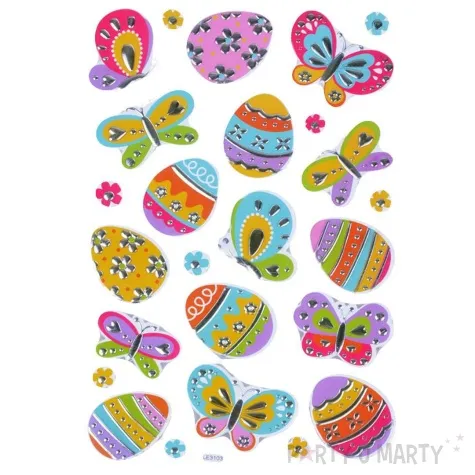 naklejki posrebrzane jajka i motyle arpex