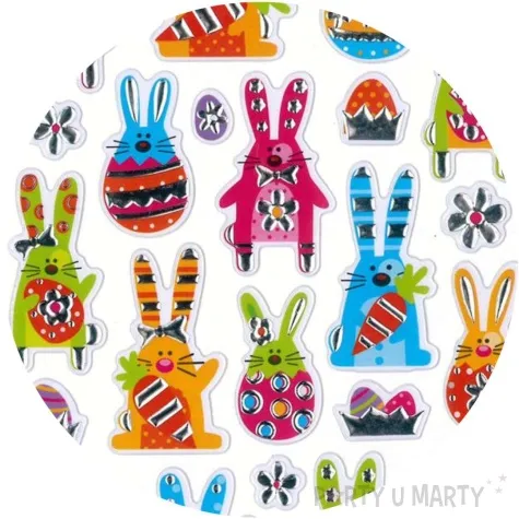 naklejki posrebrzane zajaczki arpex