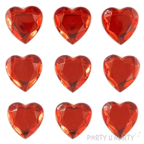 naklejki rubinowe serca czerwony partypal 9 szt