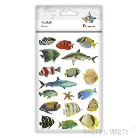 naklejki ryby kolorowe mix titanum 18 szt