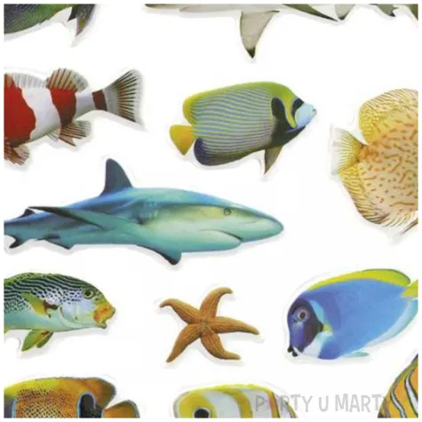 naklejki ryby kolorowe mix titanum 18 szt