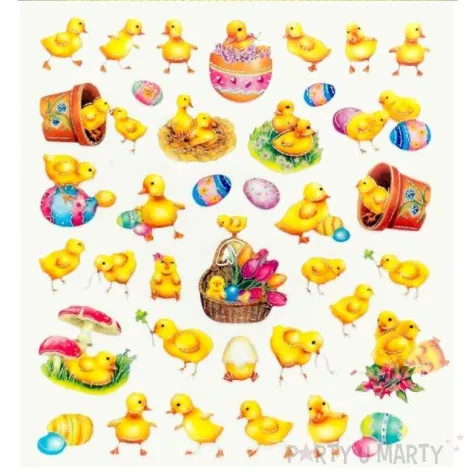 naklejki samoprzykepne wielkanocne kurczaczki i pisanki aliga 37 szt