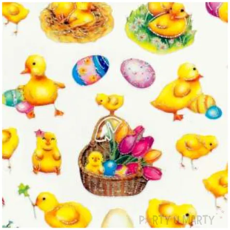 naklejki samoprzykepne wielkanocne kurczaczki i pisanki aliga 37 szt