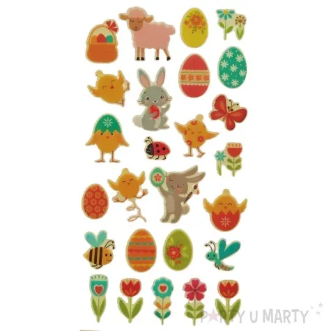 naklejki samoprzylepne wielkanocne pisanki i zwierzatka brewis 26 szt