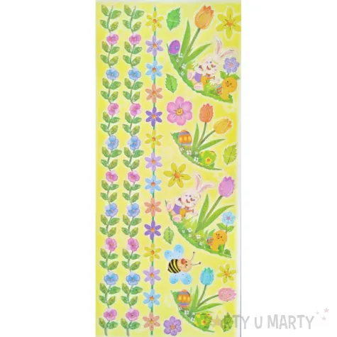 naklejki samoprzylepne wielkanocne tasiemki i kwiaty brewis 19 cm