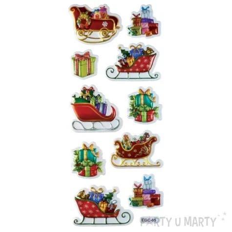 naklejki sanki swiateczne mix titanum 10 szt