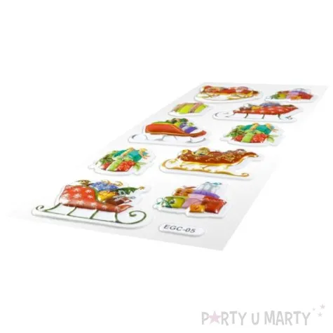 naklejki sanki swiateczne mix titanum 10 szt