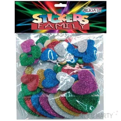 naklejki serca brokatowy mix aliga