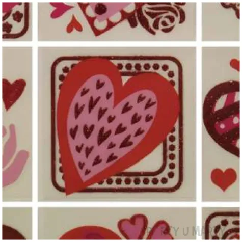 naklejki serca z brokatem i kwiaty brewis 9 szt