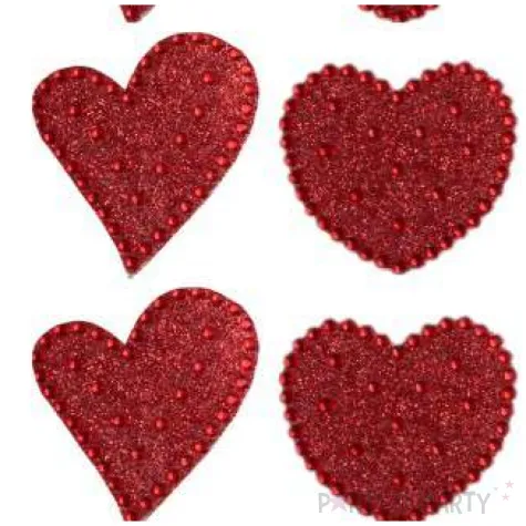 naklejki serduszka z krysztalkami czerwone titanum 12 szt