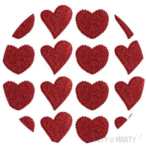 naklejki serduszka z krysztalkami czerwone titanum 12 szt