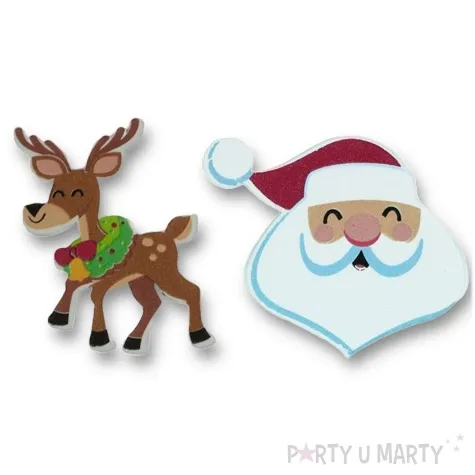 naklejki swiety mikolaj i renifery piankowe titanum 12 szt