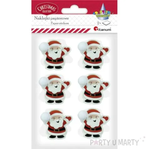 naklejki swiety mikolaj z pomponem titanum 12 szt