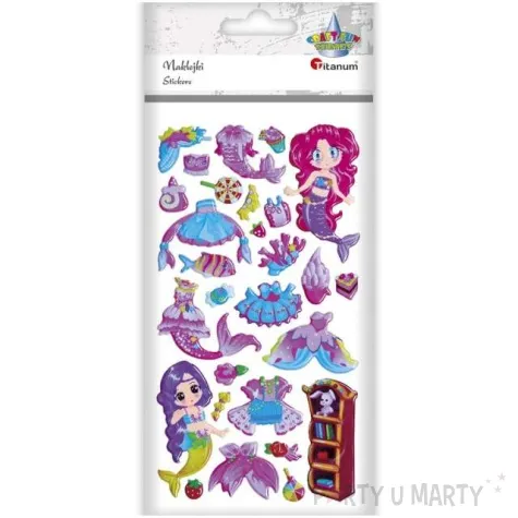naklejki syrenki i sukienki mix titanum 28 szt