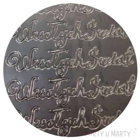 naklejki wesolych swiat zyczenia srebrne aliga 10x23 cm 18 szt