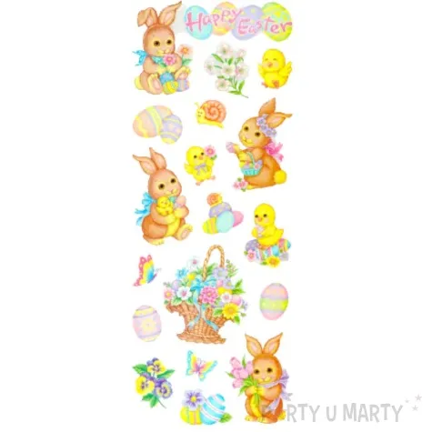 naklejki wielkanoc kroliczki i kurczaki arpex 19 szt