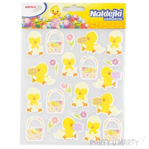 naklejki wielkanoc kurczaczki koszyki brewis 22 szt