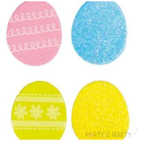 naklejki wielkanoc pisanki brokatowe titanum 24 szt