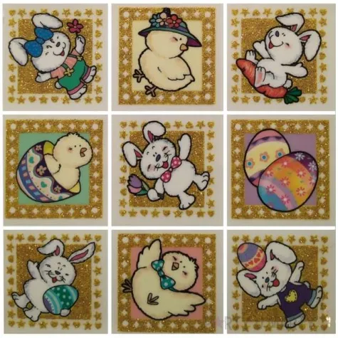 naklejki wielkanocne kroliczki i pisanka brewis 9 szt