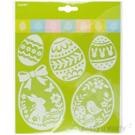 naklejki wielkanocne pisanki bialy arpex 5 szt