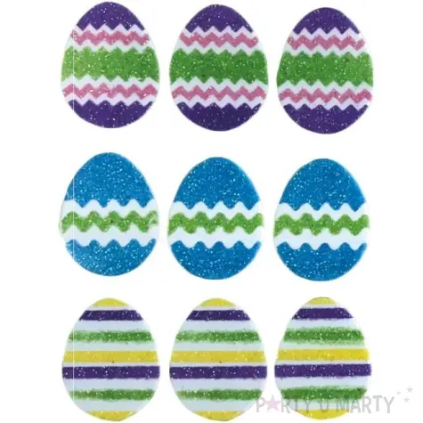 naklejki wielkanocne pisanki z brokatem brewis 9 szt
