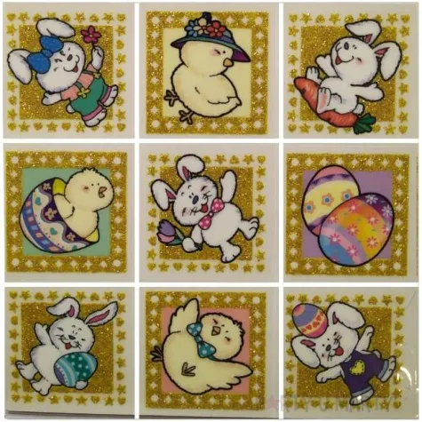 naklejki wielkanocne zajaczki kurczaczki i pisanki brewis 9 szt
