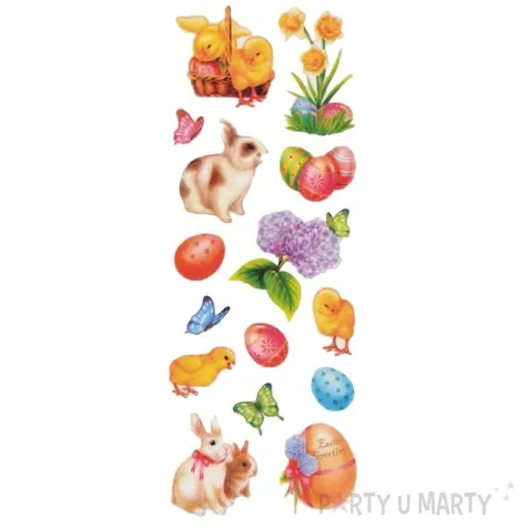 naklejki wielkanocne zwierzatka brokatowe arpex