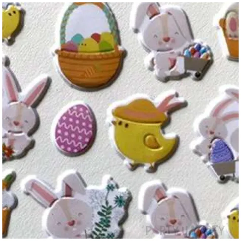 naklejki wypukle wielkanocne kroliczki i pisanki titanum 19 szt