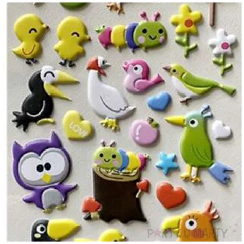 naklejki wypukle wiosenne ptaszki titanum 39 szt