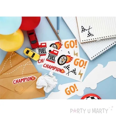 naklejki wyscigi partydeco 6 szt