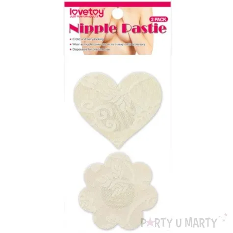 nasutniki serca i kwiatki koronkowe ecru kemis 2 pary