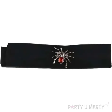 naszyjnik choker z pajakiem i rubinem czarny guirca