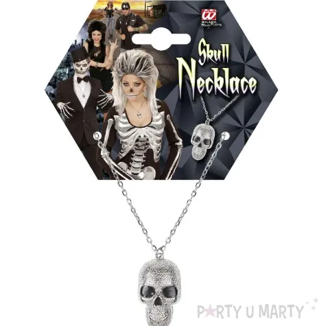 naszyjnik czaszka na lancuchu srebrny widmann