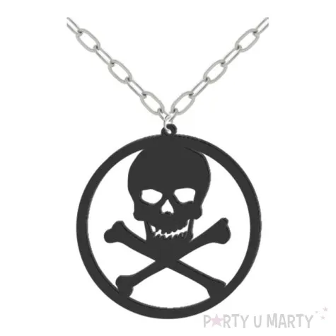 naszyjnik czaszka na lancuszku czarny 8cm