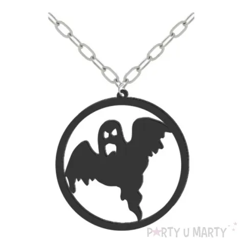 naszyjnik duszek na lancuszku czarny 8cm