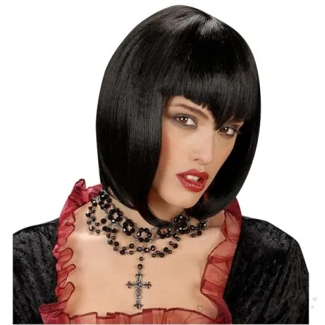 naszyjnik gotycki z krzyzem czarny widmann