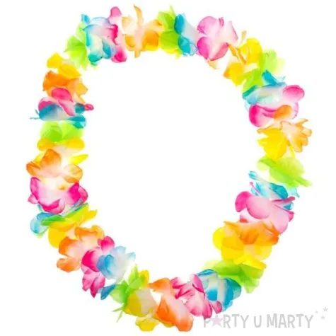 naszyjnik hawajski aloha fluo mix funnyfashion 100 cm